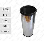 Szemetes Kuka 25 L Rozsdamentes acél Tükrös, tükörpolíroztott    250 X 610  mm
