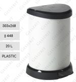 Szemetes Kuka 20 L Műanyag METAL Fehér + Fekete   303 X 268 X 448   mm