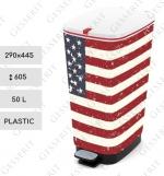 Szemetes Kuka 50 L Műanyag Amerikai zászló   290 X 445 X 605   mm