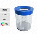 Szemetes Kuka 10 L Műanyag, Átlátszó, polikarbonát A kívánt RAL szín szerint    250 X 300  mm