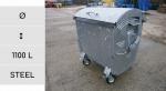 Szemetes Kuka 1100 L Acél Tüzihorganyzott    mm
