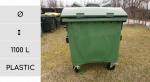 Szemetes Kuka 1100 L Műanyag Zöld    mm