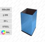 Szemetes Kuka 20 L Acél A kívánt RAL szín szerint   300 X 200 X 390   mm