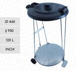 Szemetes Kuka 120 L Rozsdamentes acél     460 X 950  mm