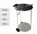 Szemetes Kuka 120 L Rozsdamentes acél     460 X 950  mm