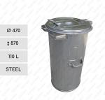 Vonkajší Szemetes Kuka 110 L Acél     470 X 870  mm