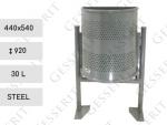 Vonkajší Szemetes Kuka 30 L Acél Szürke   440 X 540 X 920   mm