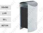 Vonkajší Szemetes Kuka 50 L beton Fekete   510 X 580 X 910   mm