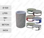 Vonkajší Szemetes Kuka s popolníkom 100+ L beton Rozsdamentes acél    520 X 955  mm